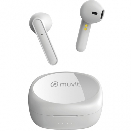 Muvit Polar trådlösa in-ear hörlurar, vit i gruppen Lyd til hjemmet / Hodetelefoner / In-Ear hos BRL Electronics (261MCTWS0001)