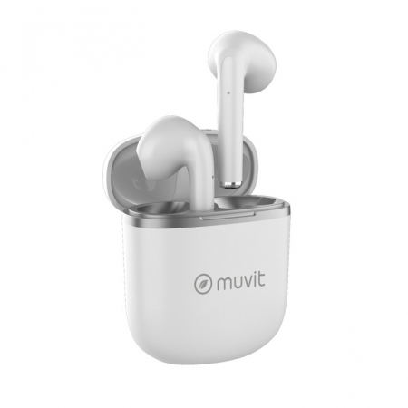 Muvit Pure trådlösa in-ear hörlurar, vit i gruppen Lyd til hjemmet / Hodetelefoner / In-Ear hos BRL Electronics (261MCTWS3245)