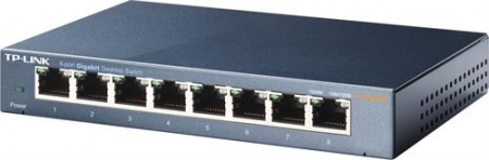 TP-Link TL-SG108 nettverksswitch 8-ports i gruppen Lyd til hjemmet / Tilbehør / Nettverk hos BRL Electronics (307TLSG108)