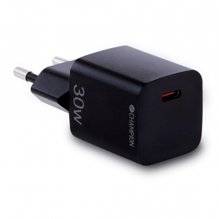Champion Fast Charge väggladdare USB-C PD 30W, svart i gruppen Billyd / Smartphone til bilen / Tilbehør til mobilen hos BRL Electronics (31094600CHB)