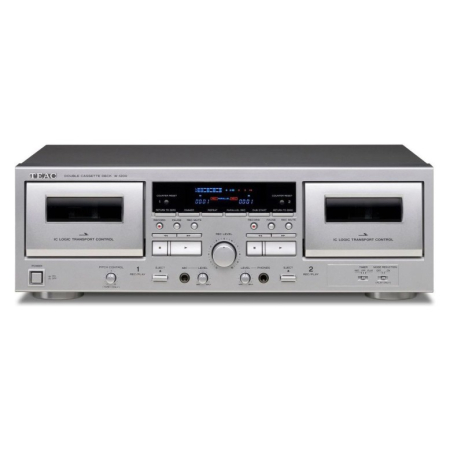 Teac W-1200 dobbelt kassettspiller med digitaliseringsfunksjon, sølv i gruppen Lyd til hjemmet / Hifi / CD-spillere hos BRL (350W1200S)