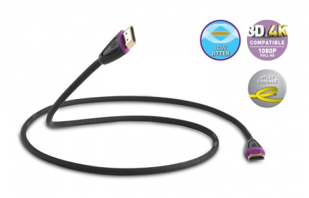 Qed Profile Eflex HDMI-kabel 1,5m svart