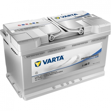 Varta Dual Purpose AGM 800A 80Ah, startbatteri i gruppen Billyd / Tilbehør / Batterier hos BRL Electronics (418840080080V)