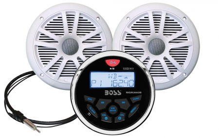 BOSS MGR350B MARINSTEREO & BOSS MR6W högtalare i gruppen Billyd / Marinelyd / Marinepakker hos BRL Electronics (530MCKGB350W6)