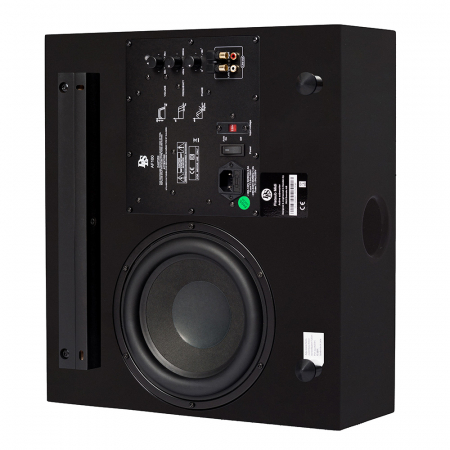 DLS Flatsub Midi vegghengbar aktiv subwoofer, matt svart i gruppen Lyd til hjemmet / Høyttalere / Subwoofer hos BRL Electronics (610HFS444017SB)