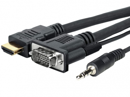 Vivolink allt-i-ett-kabel (VGA + HDMI + 3.5mm), 2 meter i gruppen Lyd til hjemmet / Bilde / Projektorer hos BRL Electronics (666PROVGAHDMIFLY2)