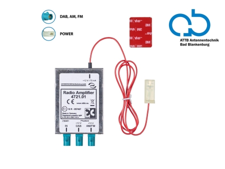 Antenne splitter AM/FM DAB+, 3x Fakra Z(m) forsterket i gruppen Nyheter hos BRL (700153472101)
