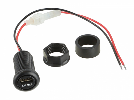 USB 12V > 5V / 2.1A USB-uttag för laddning i gruppen Billyd / Smartphone til bilen / AUX & USB i bilen hos BRL Electronics (70024000001022)