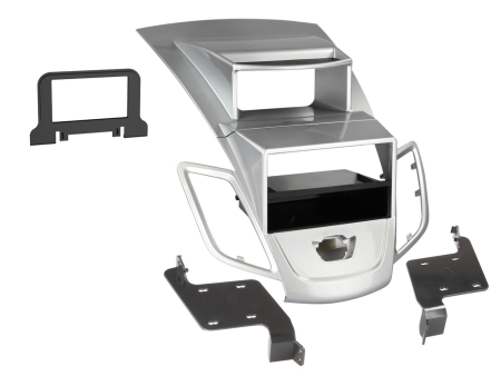Monteringsramme 2-DIN med oppbevaringsrom Ford Fiesta, sølv i gruppen Billyd / Hva passer i min bil / Ford / Fiesta / Fiesta 2013-2017 hos BRL (700281114212)