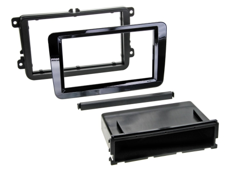 Monteringsramme 2-DIN Seat/Skoda/VW, piano svart i gruppen Billyd / Hva passer i min bil / Volkswagen / Transporter / Transporter T6 2015-2020 / Bytte stereo Transporter T6 2015-2020 hos BRL (700281320102)