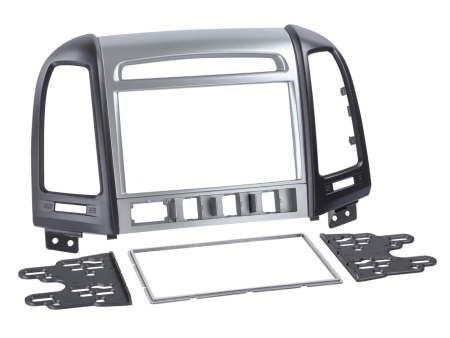 Monteringsramme 2-DIN Hyundai Santa Fe, sølv/svart i gruppen Billyd / Hva passer i min bil / Hyundai / Santa Fe / Santa Fe 2006-2012 hos BRL (700381143431)