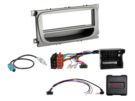 1-DIN Kit Ford sølv SWC/CAN Bus/Fakra