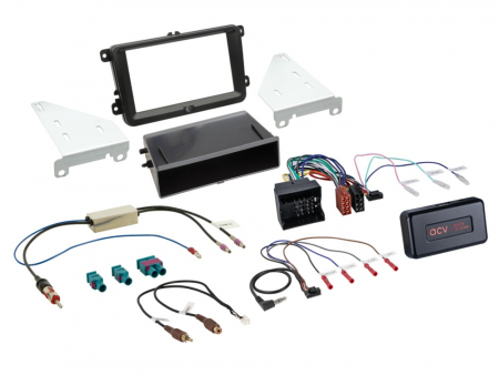 ACV Installasjonssett 2-DIN Skoda/VW med oppbevaringsrom, svart i gruppen Billyd / Hva passer i min bil / Volkswagen / Transporter / Transporter T5 2003-2009 / Bytte stereo Transporter T5 2003-2009 hos BRL (700611320105)