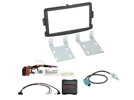 Installasjonssett 2-DIN Dacia/Fiat/Nissan/Opel/Renault, svart i gruppen Billyd / Hva passer i min bil / Dacia / Dacia Sandero / Dacia Sandero 2012-2021 hos BRL (700621250141)