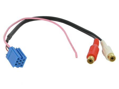 Blaupunkt Aux in-kablage, Blå Mini ISO till 2 RCA i gruppen Billyd / Smartphone til bilen / AUX & USB i bilen hos BRL Electronics (701CT29BP01)