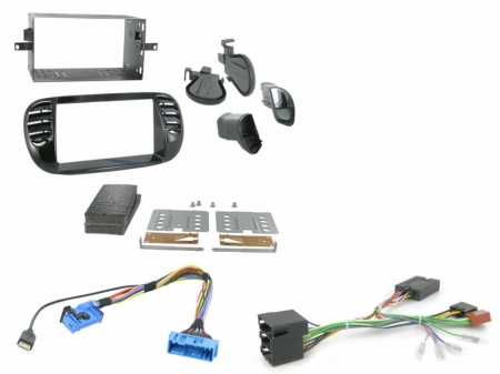 Installationskit Fiat 500 2007 - 2015 Svart i gruppen Billyd / Hva passer i min bil / Fiat / 500 hos BRL Electronics (701CTKFT02)