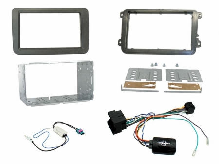 Installationskit Volkswagen MIB-PQ 15>, grå i gruppen Billyd / Hva passer i min bil / Volkswagen / Transporter / Transporter T6 2015-2020 / Bytte stereo Transporter T6 2015-2020 hos BRL Electronics (701CTKVW16)