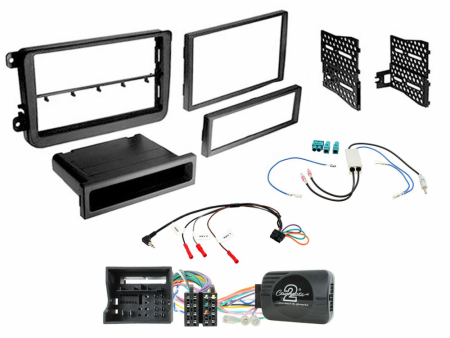 Installationskit 1/2-DIN Volkswagen MIB-PQ 15>, svart i gruppen Billyd / Hva passer i min bil / Volkswagen / Transporter / Transporter T6 2015-2020 / Bytte stereo Transporter T6 2015-2020 hos BRL Electronics (701CTKVW23)
