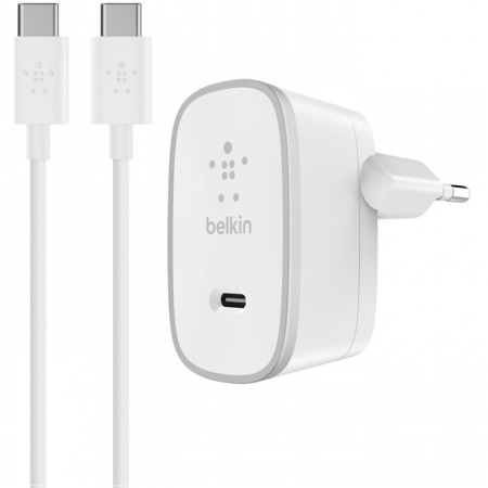 Belkin Väggladdare 15W 3AMP USB-C kabel Vit i gruppen Lyd til hjemmet / Kabler / Diverse kabler & Adapter hos BRL Electronics (713143793)