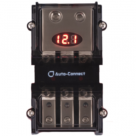 Auto-Connect mini-ANL säkringsblock med voltmätare, 3 st. säkringar i gruppen Billyd / Tilbehør / Sikringsholdere hos BRL Electronics (720FB3MANLL2)