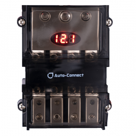 Auto-Connect mini-ANL säkringsblock med voltmätare, 4 st. säkringar i gruppen Billyd / Tilbehør / Sikringsholder hos BRL Electronics (720FB4MANLL2)