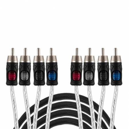 Auto-Connect 4-kanals lavnivåkabel 5.5 meter, Level 3 i gruppen Billyd / Kabler / Lavnivåkabel hos BRL Electronics (720RCAL3554)