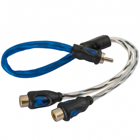 2 stk Auto-Connect Y-splitt Lavnivå 2 hunn - 1 hann 0,3m, Level 2 i gruppen Billyd / Kabler / Lavnivåkabel hos BRL Electronics (720RCAYL2F)