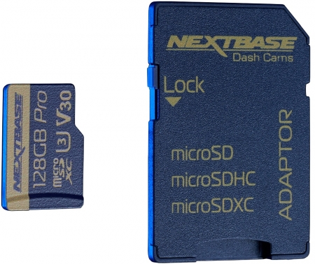 NextBase 128GB U3 Micro SD kort med adapter i gruppen Billyd / Tilbehør / Dashcam hos BRL Electronics (750SD128GBU3)