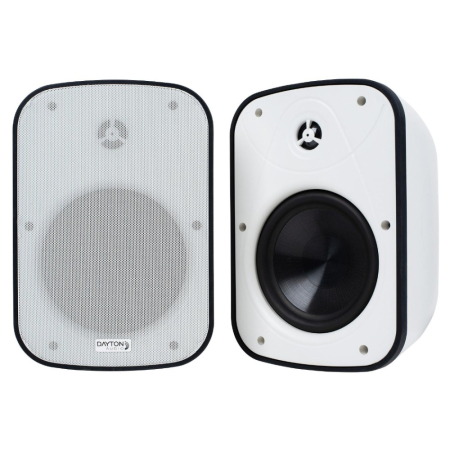 Dayton Audio IO65XP, aktive 6,5-tommers utendørshøyttalere, hvitt par i gruppen Nyheter hos BRL (860IO65XPW)