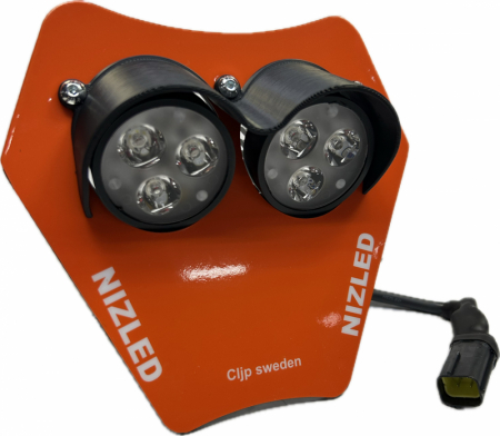 Dubbelljus 60w KTM 2024-, orange dekal, varmvit, 2xE305k NIZLED i gruppen Billyd / LED-Belysning / Enduro / Hva passer til motorsykkelen min / KTM / 2024- hos BRL (871KTM24E30F2T5K)