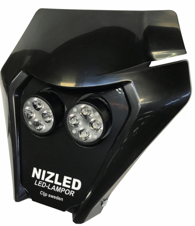  KTM 2020-2023, svart, varmvit 2xE40F5K (100W) NIZLED lampkåpa i gruppen Billyd / LED-Belysning / Enduro / Hjälmkit & lampkåpor hos BRL Electronics (871KTMS20E40F5K)