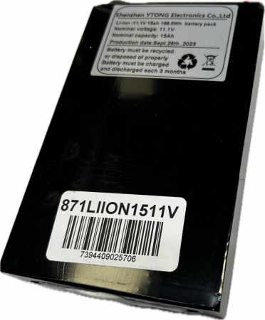 Li-ion batteri 12,6 (11,1v) 15Ah (BMS), (till E30/E60/E30D/E60D lampan) i gruppen Billyd / LED-Belysning / Enduro / Batterier hos BRL Electronics (871LIION1511V)