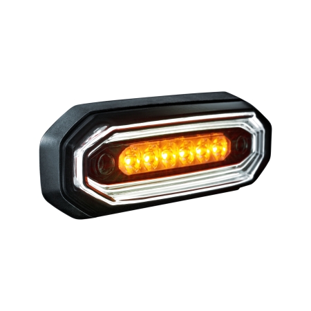 Strands FOR9T Aura varsellys, 6 LED, hvit/amber, mørk linse i gruppen Billyd / LED-Belysning / LED-lamper / Markeringslys hos BRL (872903031)