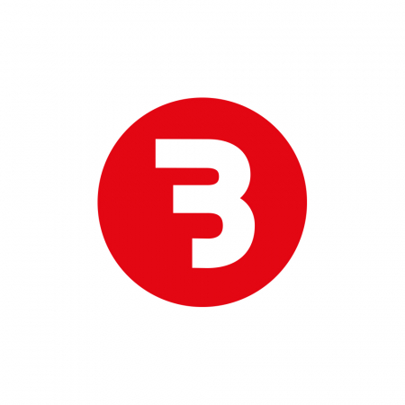 Bass Habit B-klistermärke 7x7cm, röd och vit i gruppen Billyd / Tilbehør / Merchandise hos BRL Electronics (899BROUNDFR)