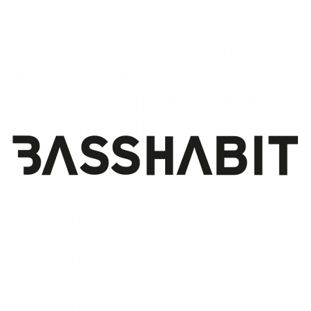 Bass Habit-klistermärke 14x2cm, svart i gruppen Billyd / Tilbehør / Merchandise hos BRL Electronics (899LOGOCB)