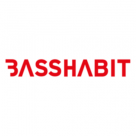 Bass Habit-klistermärke 14x2cm, röd i gruppen Billyd / Tilbehør / Merchandise hos BRL (899LOGOCR)
