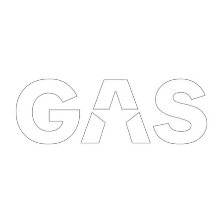 GAS-klistremerke  45x15.5cm, Hvit i gruppen Billyd / Tilbehør / Merchandise hos BRL Electronics (909LOGOCLW)