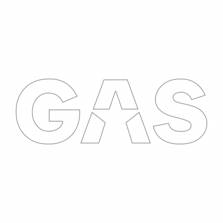 GAS-klistremerke 45x15.5cm, hvit i gruppen Billyd / Tilbehør / Merchandise hos BRL Electronics (909LOGOCLW)