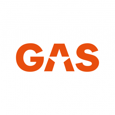 GAS-klistremerke 23x8cm, oransje i gruppen Billyd / Tilbehør / Merchandise hos BRL Electronics (909LOGOCMO)