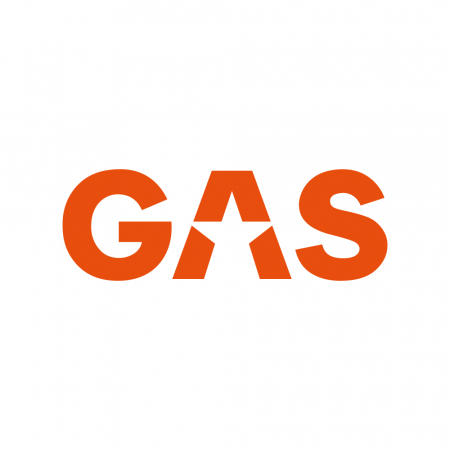 GAS-klistremerke 23x8cm, oransje i gruppen Billyd / Tilbehør / Merchandise hos BRL Electronics (909LOGOCMO)