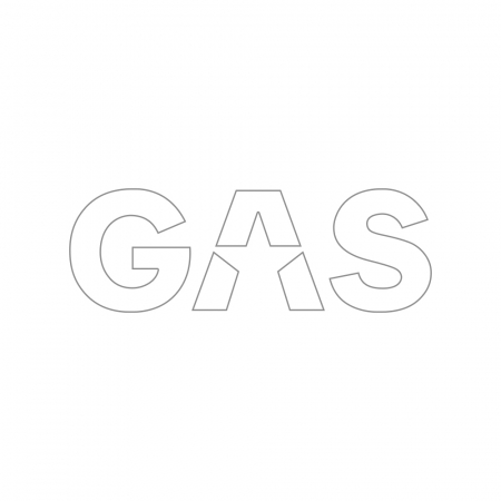 GAS-klistermärke 23x8cm, vit i gruppen Billyd / Tilbehør / Merchandise hos BRL Electronics (909LOGOCMW)