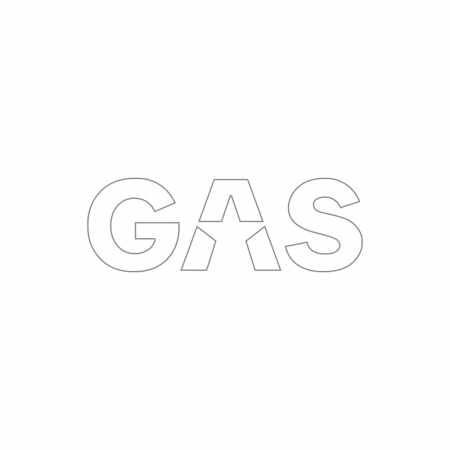 GAS-klistermärke 16x5.5cm, vit i gruppen Billyd / Tilbehør / Merchandise hos BRL Electronics (909LOGOCSW)