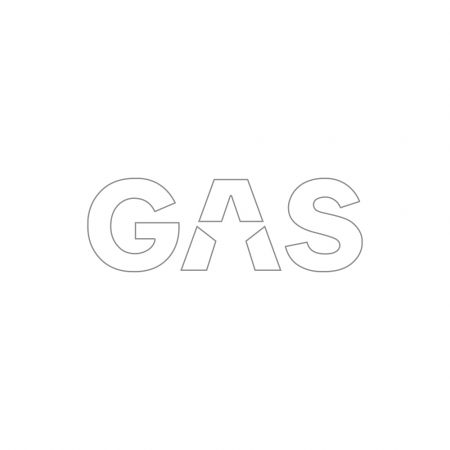 GAS-klistremerke 16x5.5cm, hvit i gruppen Billyd / Tilbehør / Merchandise hos BRL Electronics (909LOGOCSW)