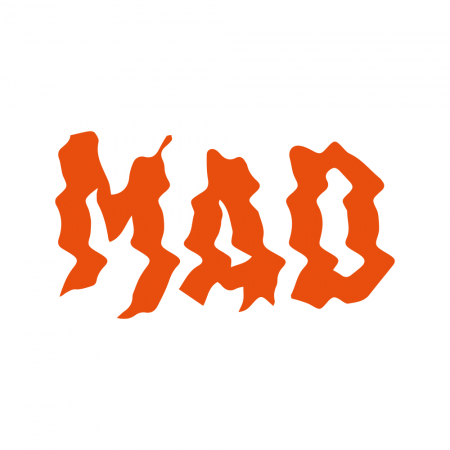 MAD 10x5.5cm, oransje i gruppen Billyd / Tilbehør / Merchandise hos BRL Electronics (909MADCSO)