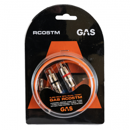 GAS RC05TM dobbelt skjermet RCA-kabel, 0.5 meter i gruppen Billyd / Kabler / Lavnivåkabel hos BRL Electronics (910RC05TM)