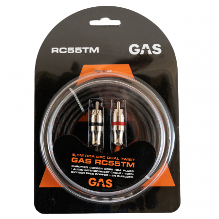 GAS RC55TM dobbelskjermet RCA-kabel, 5.5 meter i gruppen Billyd / Kabler / Lavnivåkabel hos BRL Electronics (910RC55TM)