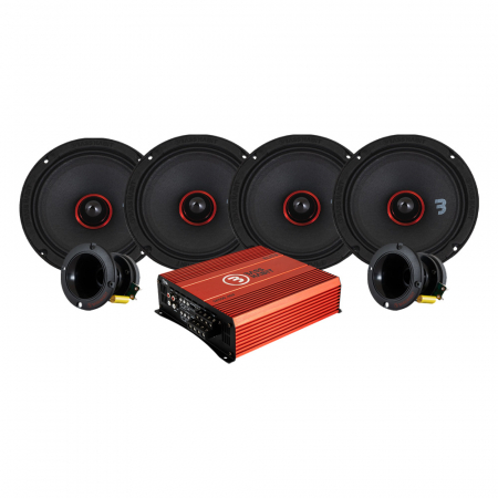 Bass Habit SPL Elite SE165M & SP35H SPL-pakke med forsterker, medium i gruppen Pakkeløsninger / Pakker for bilen / SPL Høyttalerpakker hos BRL Electronics (SET890SE165P2)