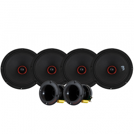 Bass Habit SPL Elite SE200M & SP35H SPL-pakke, medium i gruppen Pakkeløsninger / Pakker for bilen / SPL Høyttalerpakker hos BRL Electronics (SET890SE200P1)
