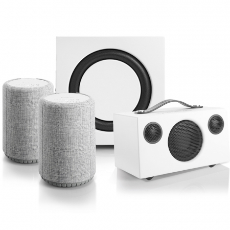 Audio Pro Multiroompaket Large, vitgrå i gruppen Pakkeløsninger / Pakker for hjemmet / Multiroompakker hos BRL (SETA10PKT10)