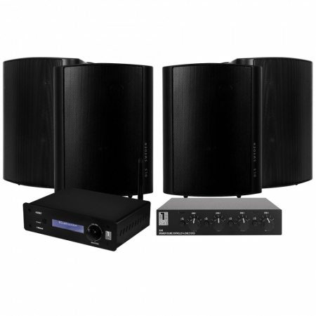 System One A50BT med SC4B högtalarväxel & DLS MB5i, 2 par svarta i gruppen Pakkeløsninger / Pakker for hjemmet / Multiroompakker  hos BRL Electronics (SETA50BTPKT4)